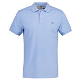 GANT Men's Slim Shield SS Pique Polo, Capri Blue, M